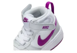 Nike Girls Infant Court Borough 2 Mid Top Sneaker - Platinum -Best Shoes Specialty Store US 01 808080 06