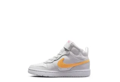 Nike Girls Court Borough 2 Mid Top Sneaker - White -Best Shoes Specialty Store US 01 808289 02