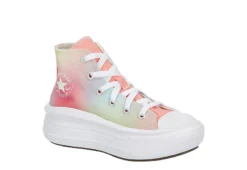Converse Girls Chuck Taylor All Star Move High Top Sneaker - Pink