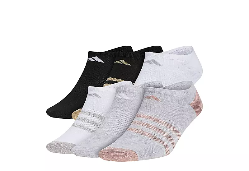Adidas Girls Medium Superlite No Show Socks 6 Pairs - Grey 1 Adidas Girls Medium Superlite No Show Socks 6 Pairs - Grey