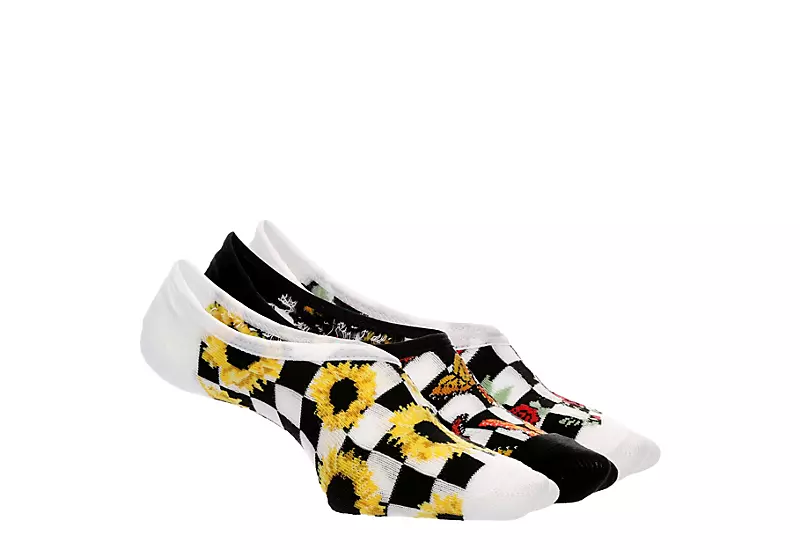 Vans Girls Floral Flutterfly Check Canoodle Liner Socks - White 1 Vans Girls Floral Flutterfly Check Canoodle Liner Socks - White