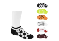 Sof Sole Boys Sports Balls No Show Socks 6 Pairs - Assorted
