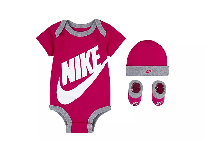 Nike Girls 3 Piece Onesie Set - Pink 1 Nike Girls 3 Piece Onesie Set - Pink