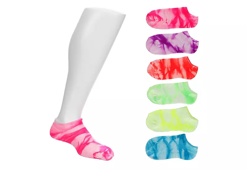 Sof Sole Girls No Show Tie Dye Socks 6 Pairs - Tie-dye 1 Sof Sole Girls No Show Tie Dye Socks 6 Pairs - Tie-dye