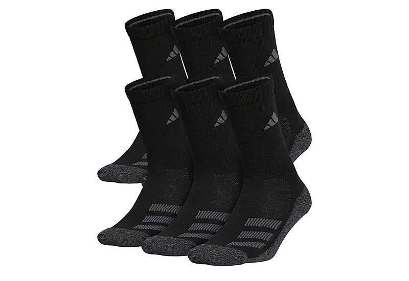 Adidas Boys Cushioned Crew Socks 6 Pairs - Black 1 Adidas Boys Cushioned Crew Socks 6 Pairs - Black